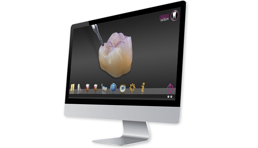 UNIQUE CAM software running on an iMac